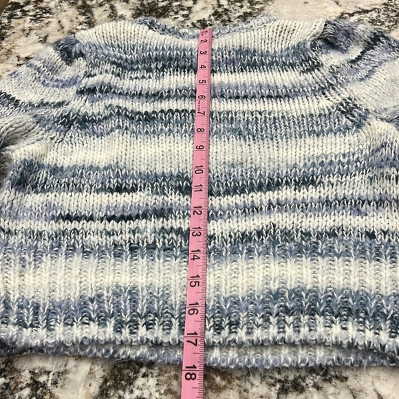 Sweater Cable Knit Blue Wild Fable Crop Winter Fuzzy Cozy Warm Vintage Chunky - Picture 9 of 10